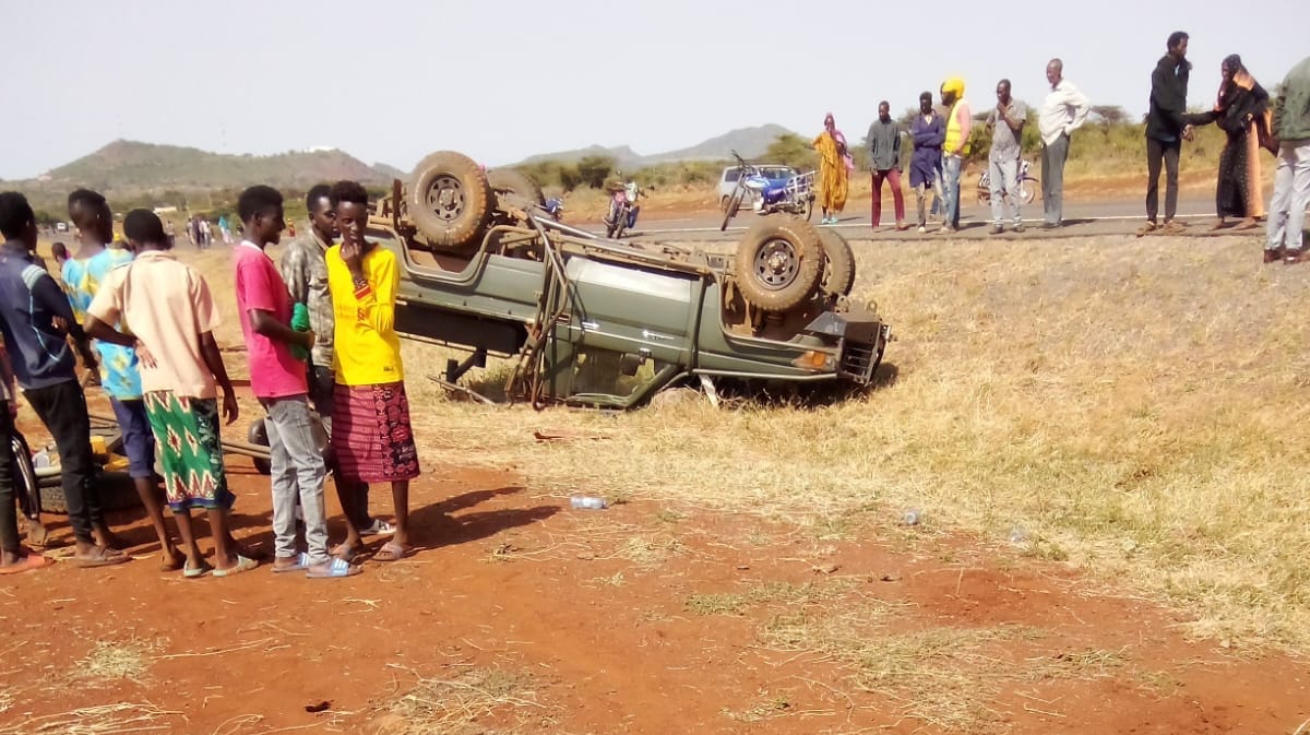 File image of an accident at Marsabit-Isiolo Highway.
